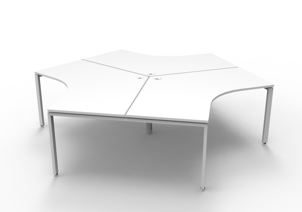 Profile 3 Person 120 Degree Workstation 